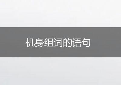 机身组词的语句