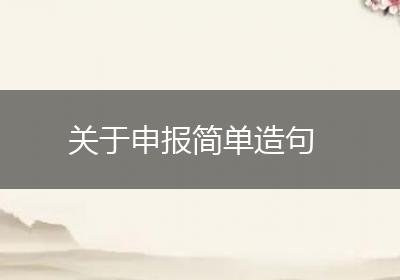 关于申报简单造句
