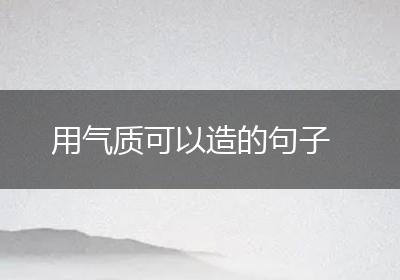 用气质可以造的句子