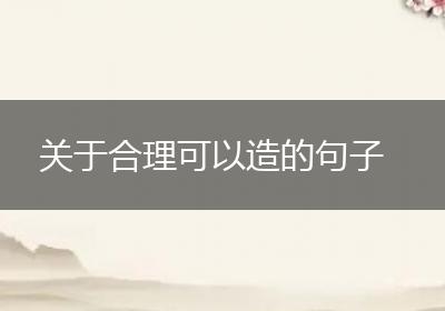 关于合理可以造的句子