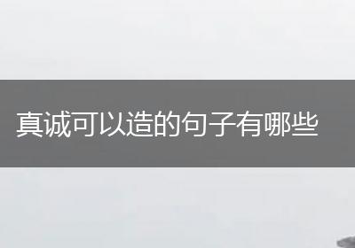 真诚可以造的句子有哪些