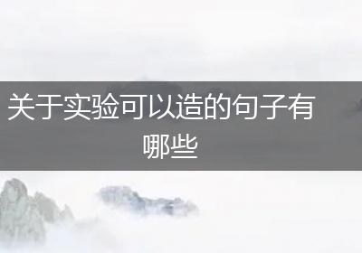 关于实验可以造的句子有哪些
