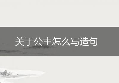 关于公主怎么写造句