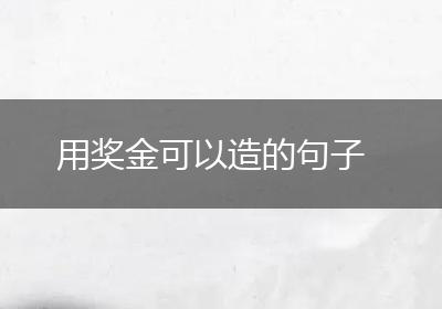 用奖金可以造的句子