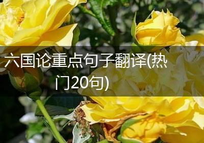 六国论重点句子翻译(热门20句)