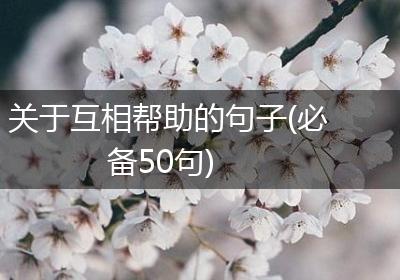 关于互相帮助的句子(必备50句)