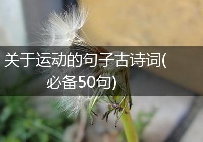 关于运动的句子古诗词(必备50句)