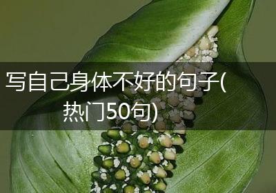 写自己身体不好的句子(热门50句)