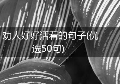 劝人好好活着的句子(优选50句)