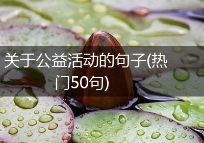 关于公益活动的句子(热门50句)