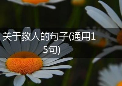 关于救人的句子(通用15句)