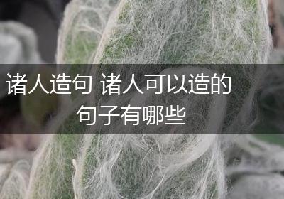 诸人造句 诸人可以造的句子有哪些