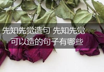 先知先觉造句 先知先觉可以造的句子有哪些