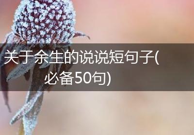 关于余生的说说短句子(必备50句)