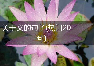 关于义的句子(热门20句)