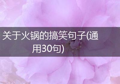 关于火锅的搞笑句子(通用30句)