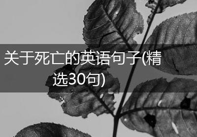 关于死亡的英语句子(精选30句)