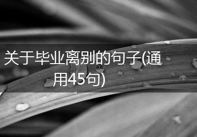关于毕业离别的句子(通用45句)