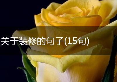 关于装修的句子(15句)