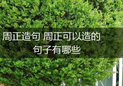 周正造句 周正可以造的句子有哪些