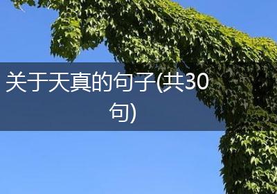 关于天真的句子(共30句)