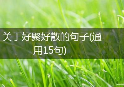 关于好聚好散的句子(通用15句)