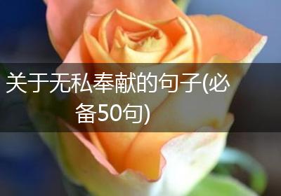 关于无私奉献的句子(必备50句)
