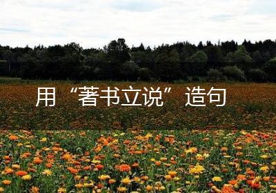 用“著书立说”造句