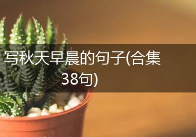 写秋天早晨的句子(合集38句)