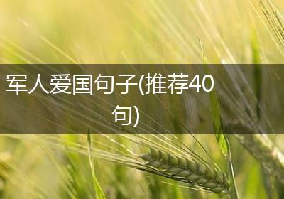 军人爱国句子(推荐40句)