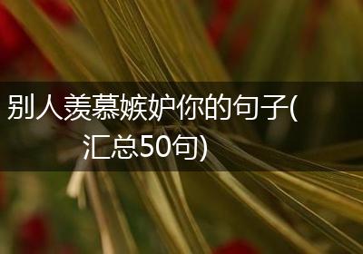 别人羡慕嫉妒你的句子(汇总50句)