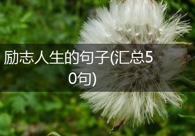 励志人生的句子(汇总50句)