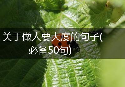 关于做人要大度的句子(必备50句)