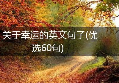 关于幸运的英文句子(优选60句)