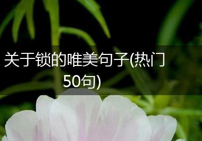 关于锁的唯美句子(热门50句)