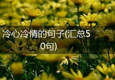 冷心冷情的句子(汇总50句)