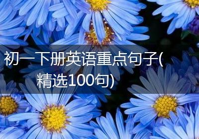 初一下册英语重点句子(精选100句)