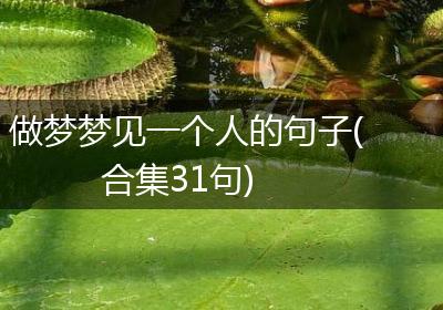 做梦梦见一个人的句子(合集31句)