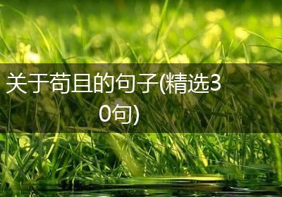 关于苟且的句子(精选30句)