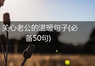 关心老公的温暖句子(必备50句)