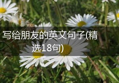 写给朋友的英文句子(精选18句)