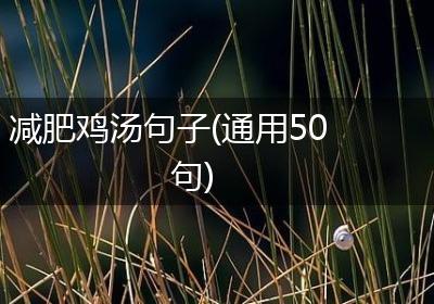 减肥鸡汤句子(通用50句)