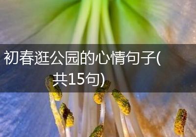初春逛公园的心情句子(共15句)