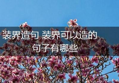 装界造句 装界可以造的句子有哪些