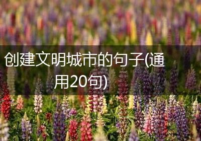 创建文明城市的句子(通用20句)