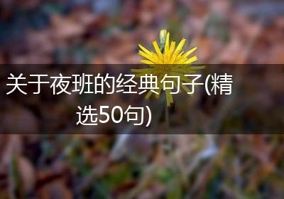 关于夜班的经典句子(精选50句)