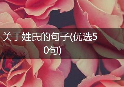 关于姓氏的句子(优选50句)