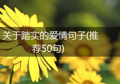 关于踏实的爱情句子(推荐50句)