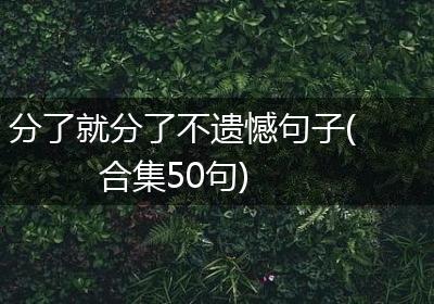 分了就分了不遗憾句子(合集50句)