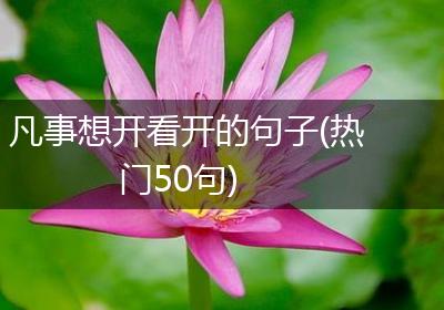 凡事想开看开的句子(热门50句)